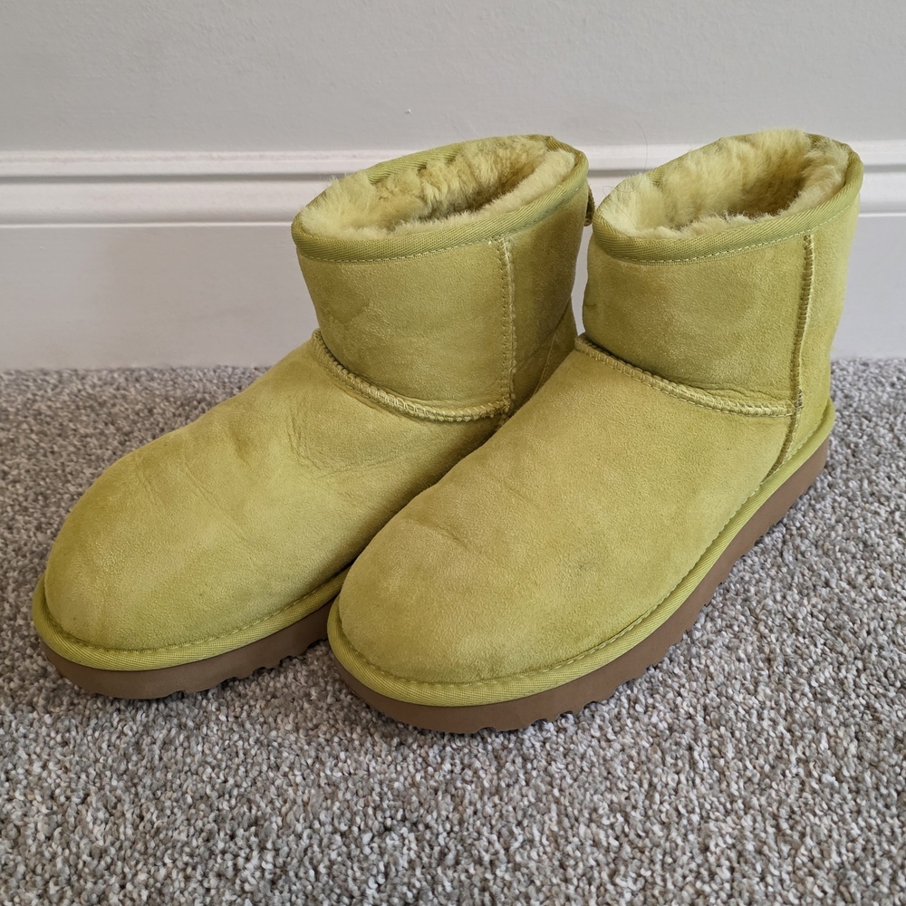 Rare UGG Vibrant Lime Suede Boots